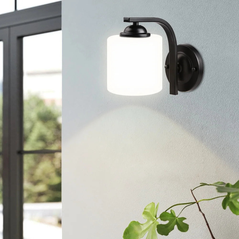 Classical Frosted Glass Bathroom Wall Sconce