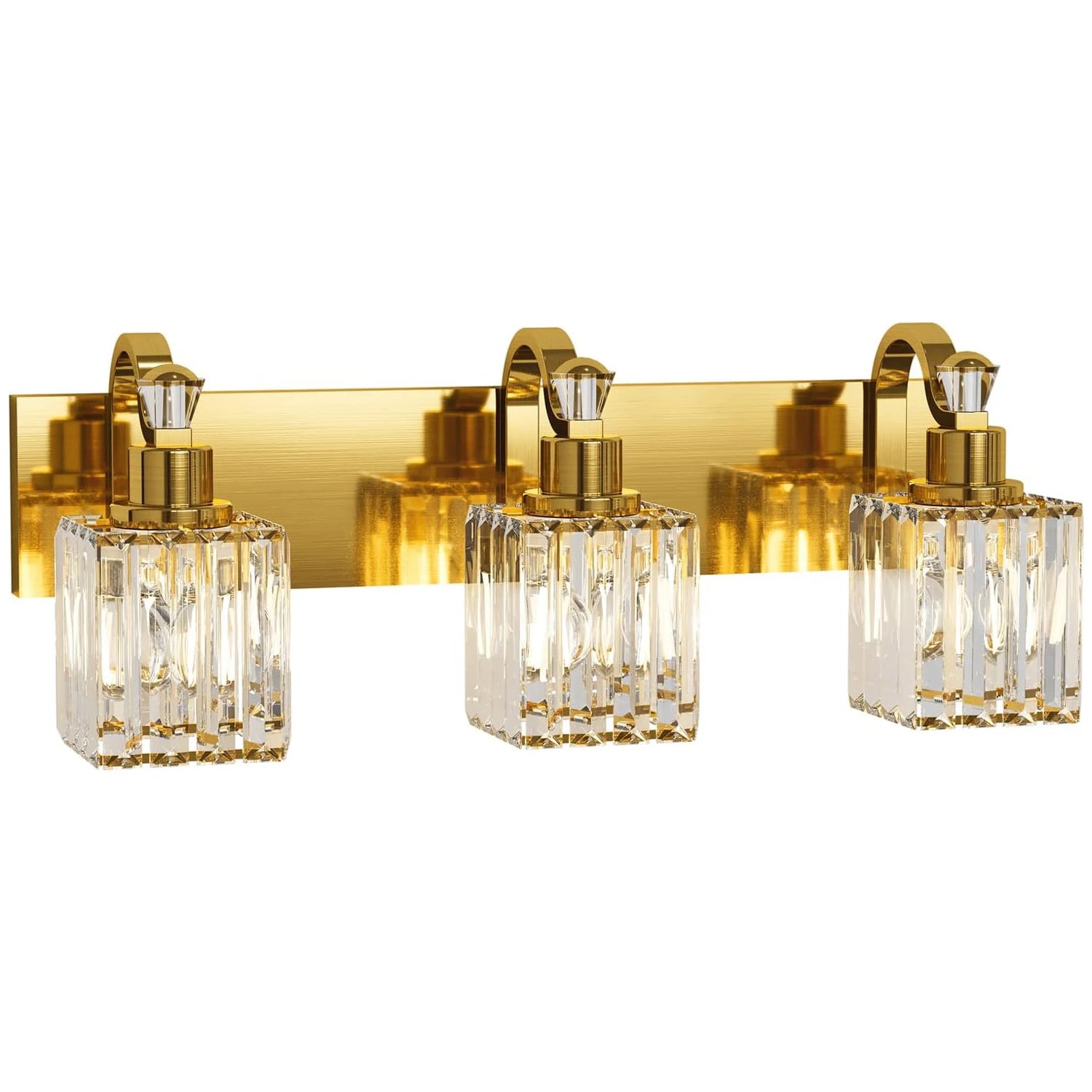 Cubical Crystal 3-Light Bathroom Vanity Light