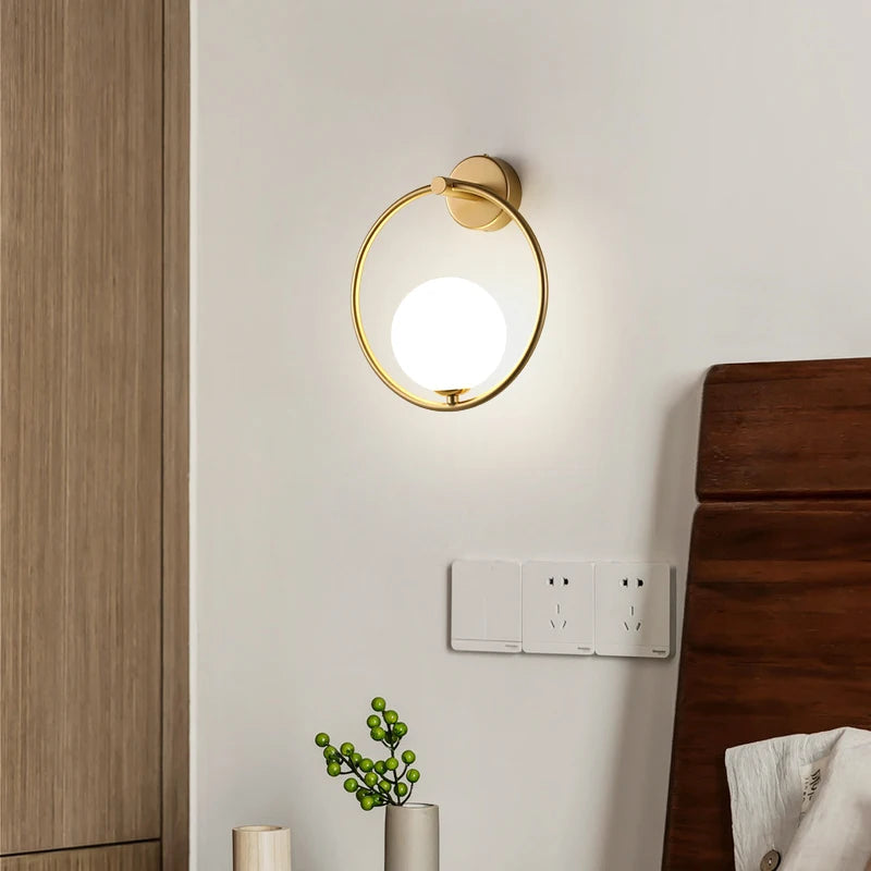 Modern Oval Frame Frosted Globe LED Bathroom Wall Sconce