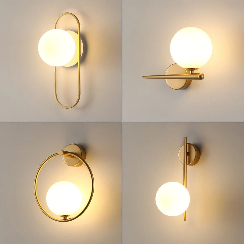 gold modern bathroom wall sconce set with multiple stylish designs