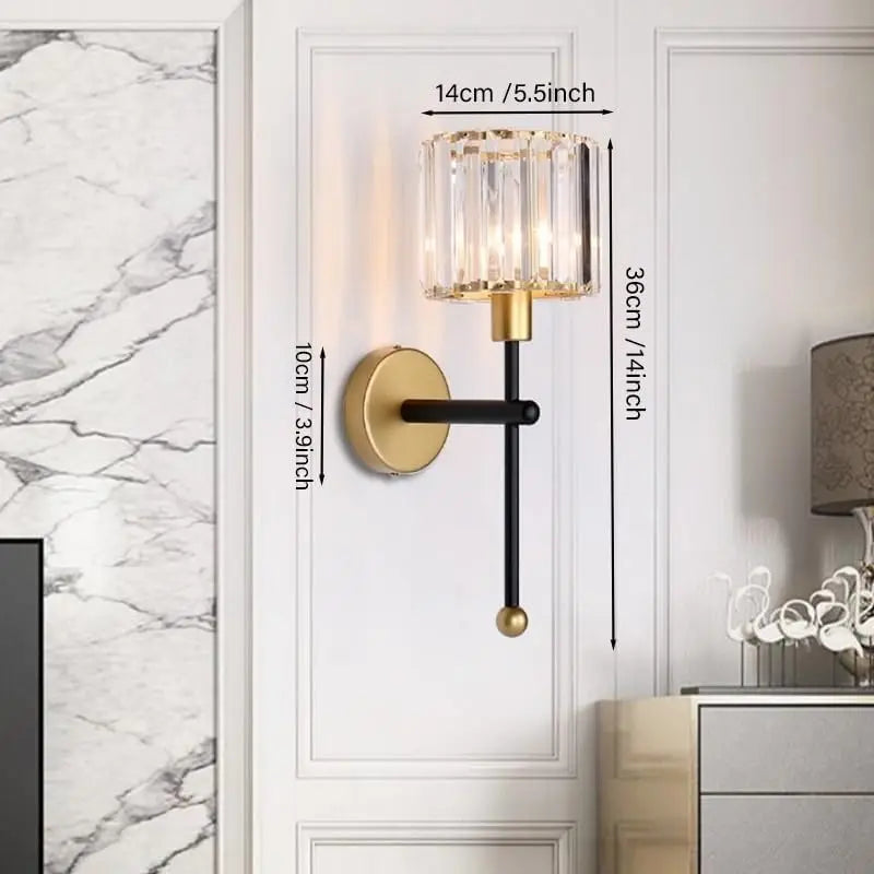 Stylish wall light with a glass shade, adding a modern touch to any room's lighting design.
