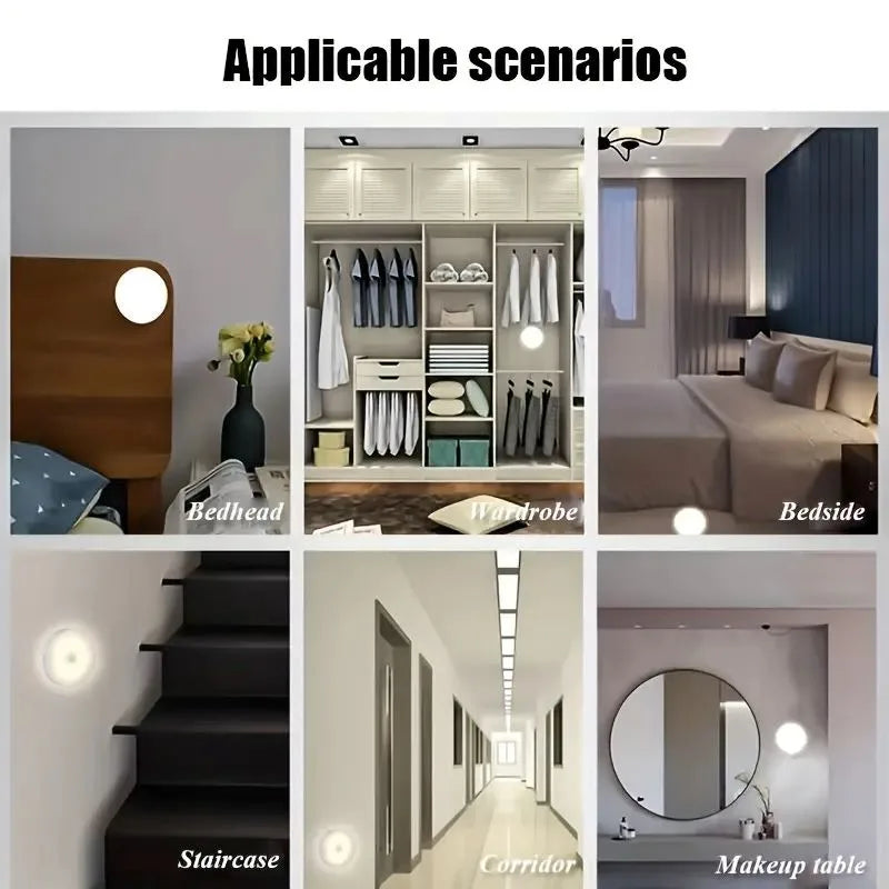 motion sensor light placement in bedroom, corridor, and closet