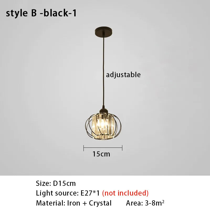 Black pendant light in a sleek style B design, featuring a modern and minimalist aesthetic for contemporary spaces.