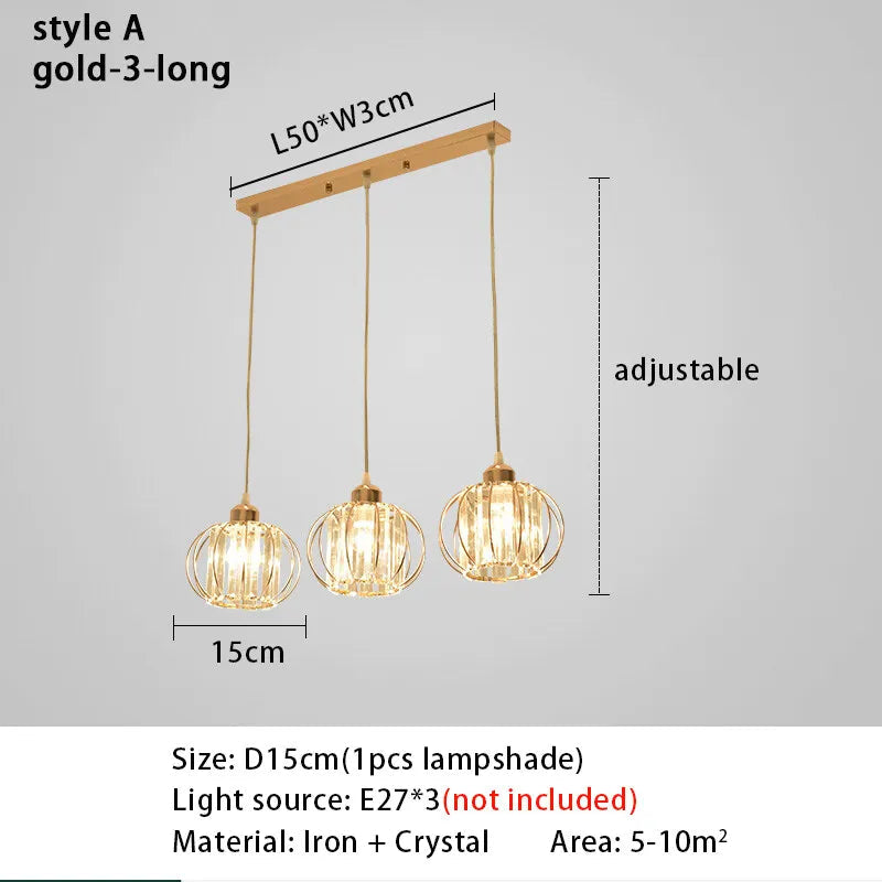 Dimensions of a hanging light fixture showing height, width, and depth measurements clearly labeled.
